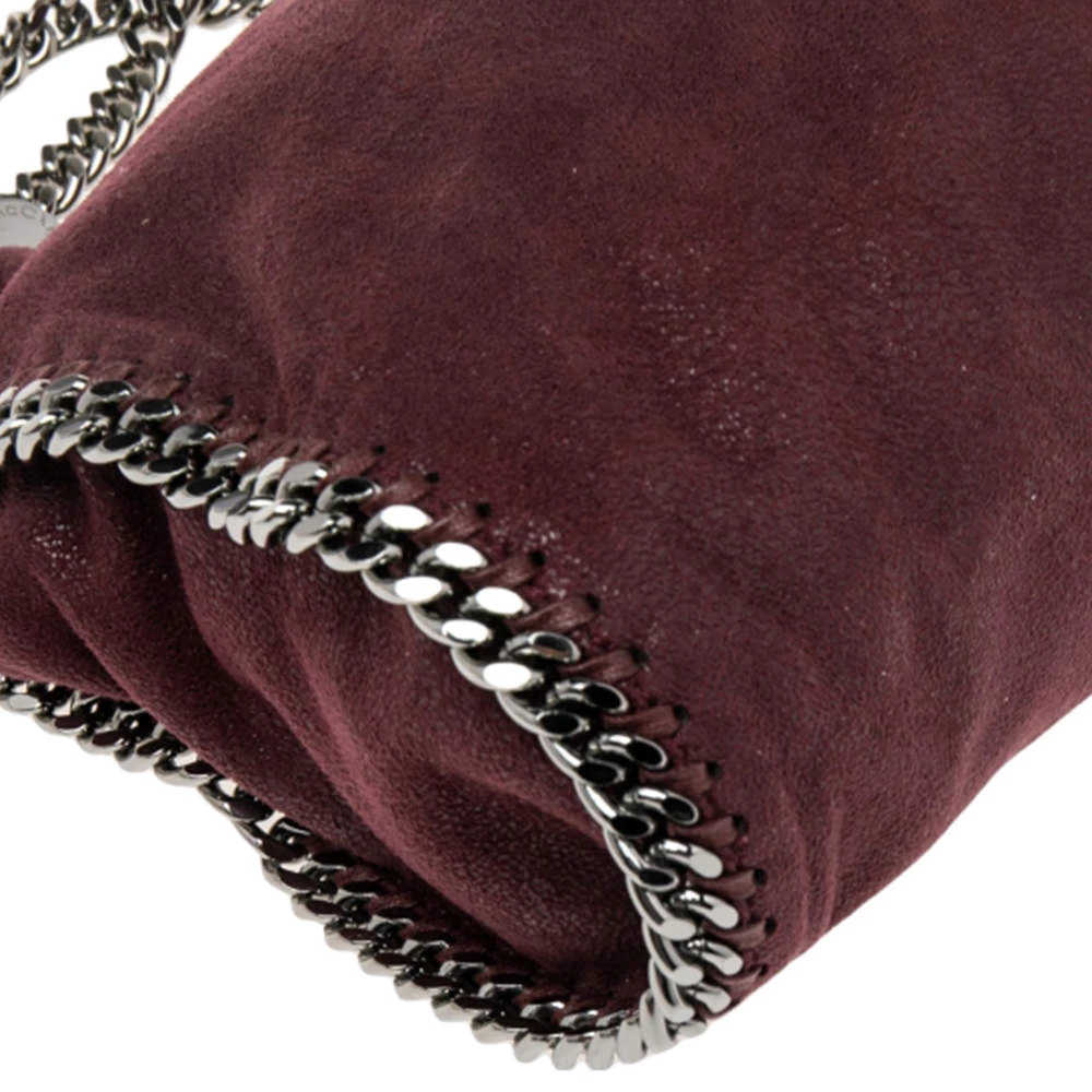 Stella McCartney Burgundy Faux Suede Mini Falabella Tote For Women 13 Stella McCartney Burgundy Faux Suede Mini Falabella Tote For Women - Image 11