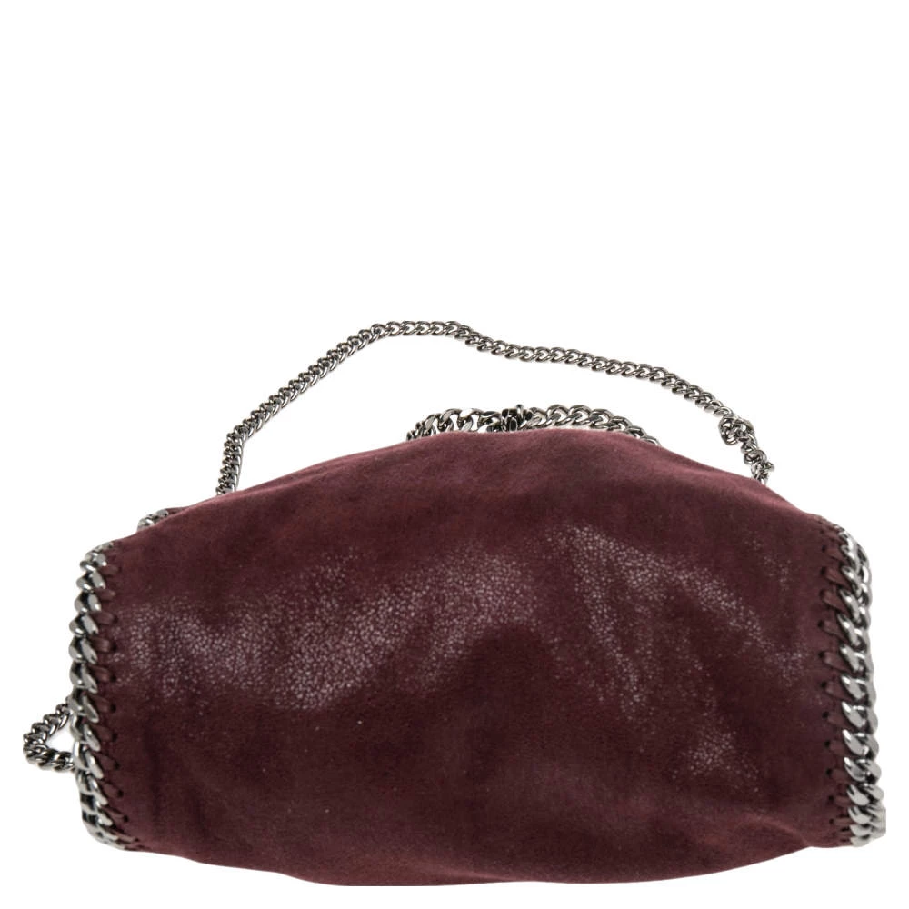 Stella McCartney Burgundy Faux Suede Mini Falabella Tote For Women 8 Stella McCartney Burgundy Faux Suede Mini Falabella Tote For Women - Image 6