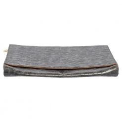 Stella McCartney Grey Faux Croc Leather Oversized Flap Clutch For Women -Stella McCartney Sales luxury women stella mccartney used handbags p520850 009