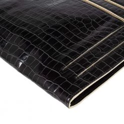 Stella McCartney Black Croc Embossed Faux Leather Clutch Bag For Women -Stella McCartney Sales luxury women stella mccartney used handbags p521527 004