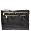 Stella McCartney Black Croc Embossed Faux Leather Clutch Bag For Women -Stella McCartney Sales luxury women stella mccartney used handbags p521527 006