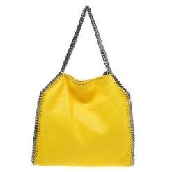 Stella McCartney Yellow Faux Leather Small Falabella Tote For Women -Stella McCartney Sales luxury women stella mccartney used handbags p52489 004