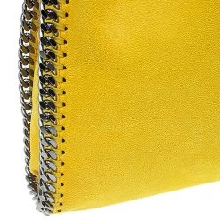 Stella McCartney Yellow Faux Leather Small Falabella Tote For Women -Stella McCartney Sales luxury women stella mccartney used handbags p52489 010