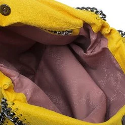 Stella McCartney Yellow Faux Leather Small Falabella Tote For Women -Stella McCartney Sales luxury women stella mccartney used handbags p52489 013