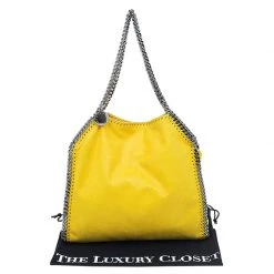 Stella McCartney Yellow Faux Leather Small Falabella Tote For Women -Stella McCartney Sales luxury women stella mccartney used handbags p52489 016