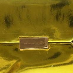 Stella McCartney Yellow Metallic Faux Leather Beckett Envelope Clutch For Women -Stella McCartney Sales luxury women stella mccartney used handbags p527909 011