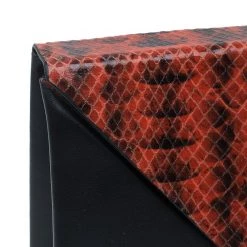 Stella McCartney Orange Alter Faux Python Beckett Clutch For Women -Stella McCartney Sales luxury women stella mccartney used handbags p53307 007
