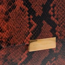 Stella McCartney Orange Alter Faux Python Beckett Clutch For Women -Stella McCartney Sales luxury women stella mccartney used handbags p53307 008