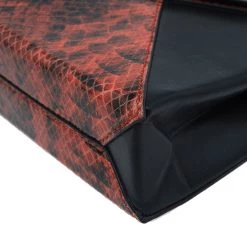 Stella McCartney Orange Alter Faux Python Beckett Clutch For Women -Stella McCartney Sales luxury women stella mccartney used handbags p53307 011