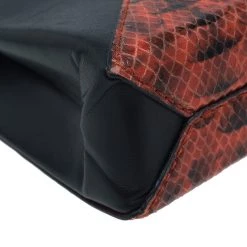 Stella McCartney Orange Alter Faux Python Beckett Clutch For Women -Stella McCartney Sales luxury women stella mccartney used handbags p53307 012