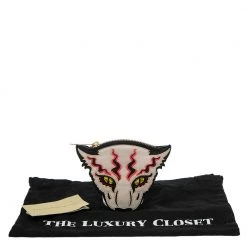 Stella McCartney White/Black Leather Wild Cats Coin Purse For Women -Stella McCartney Sales luxury women stella mccartney used handbags p534592 011