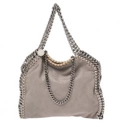 Stella McCartney Grey Faux Suede Mini Falabella Tote For Women