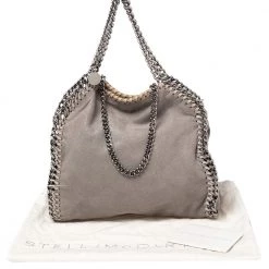 Stella McCartney Grey Faux Suede Mini Falabella Tote For Women -Stella McCartney Sales luxury women stella mccartney used handbags p534803 008