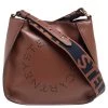 Stella McCartney Brown Faux Leather Logo Shoulder Bag For Women -Stella McCartney Sales luxury women stella mccartney used handbags p537223 005