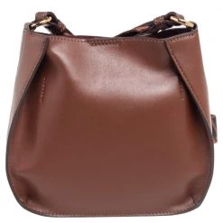 Stella McCartney Brown Faux Leather Logo Shoulder Bag For Women -Stella McCartney Sales luxury women stella mccartney used handbags p537223 008
