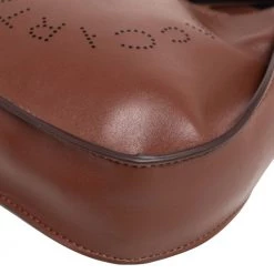 Stella McCartney Brown Faux Leather Logo Shoulder Bag For Women -Stella McCartney Sales luxury women stella mccartney used handbags p537223 011