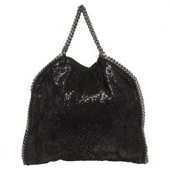 Stella McCartney Black Sequence Small Falabella Tote For Women -Stella McCartney Sales luxury women stella mccartney used handbags p537522 008