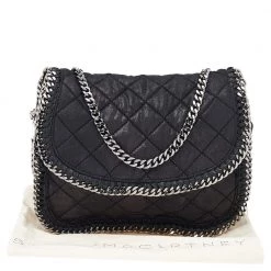 Stella McCartney Black Faux Quilted Leather Falabella Shoulder Bag For Women 23 Stella McCartney Black Faux Quilted Leather Falabella Shoulder Bag For Women -Stella McCartney Sales luxury women stella mccartney used handbags p537752 004