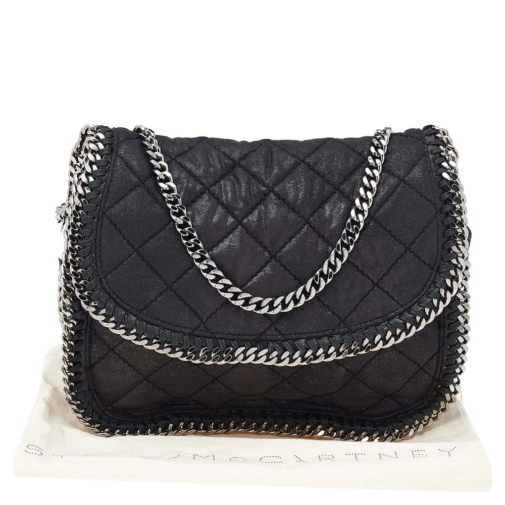 Stella McCartney Black Faux Quilted Leather Falabella Shoulder Bag For Women 12 Stella McCartney Black Faux Quilted Leather Falabella Shoulder Bag For Women - Image 10