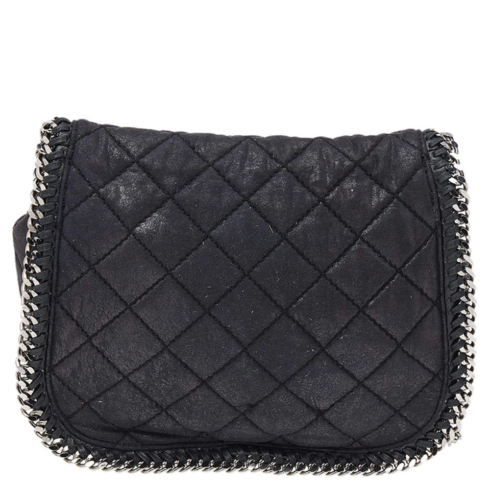 Stella McCartney Black Faux Quilted Leather Falabella Shoulder Bag For Women 6 Stella McCartney Black Faux Quilted Leather Falabella Shoulder Bag For Women - Image 4