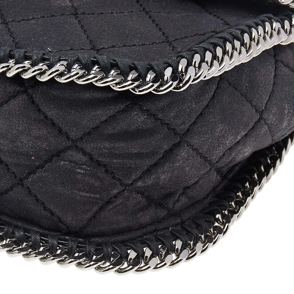 Stella McCartney Black Faux Quilted Leather Falabella Shoulder Bag For Women 14 Stella McCartney Black Faux Quilted Leather Falabella Shoulder Bag For Women - Image 12