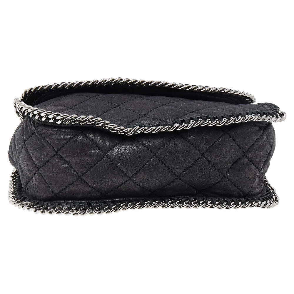Stella McCartney Black Faux Quilted Leather Falabella Shoulder Bag For Women 8 Stella McCartney Black Faux Quilted Leather Falabella Shoulder Bag For Women - Image 6