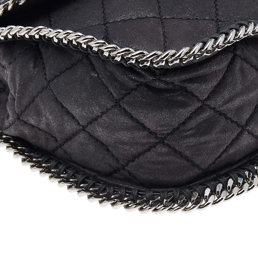 Stella McCartney Black Faux Quilted Leather Falabella Shoulder Bag For Women 13 Stella McCartney Black Faux Quilted Leather Falabella Shoulder Bag For Women - Image 11