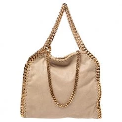 Stella McCartney Sales 34 Stella McCartney Beige Faux Suede Mini Falabella Tote For Women