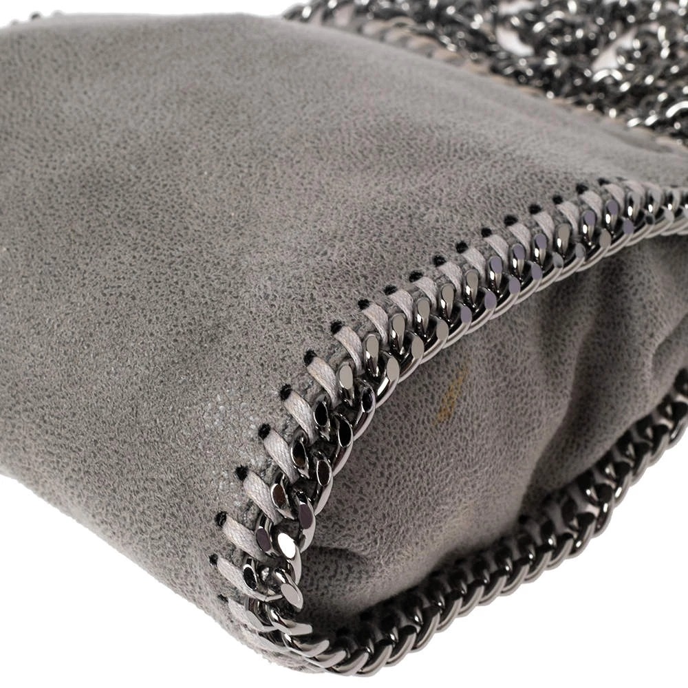 Stella McCartney Grey Faux Suede Tiny Falabella Shoulder Bag For Women 13 Stella McCartney Grey Faux Suede Tiny Falabella Shoulder Bag For Women - Image 11