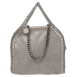 Stella McCartney Grey Faux Suede Tiny Falabella Shoulder Bag For Women
