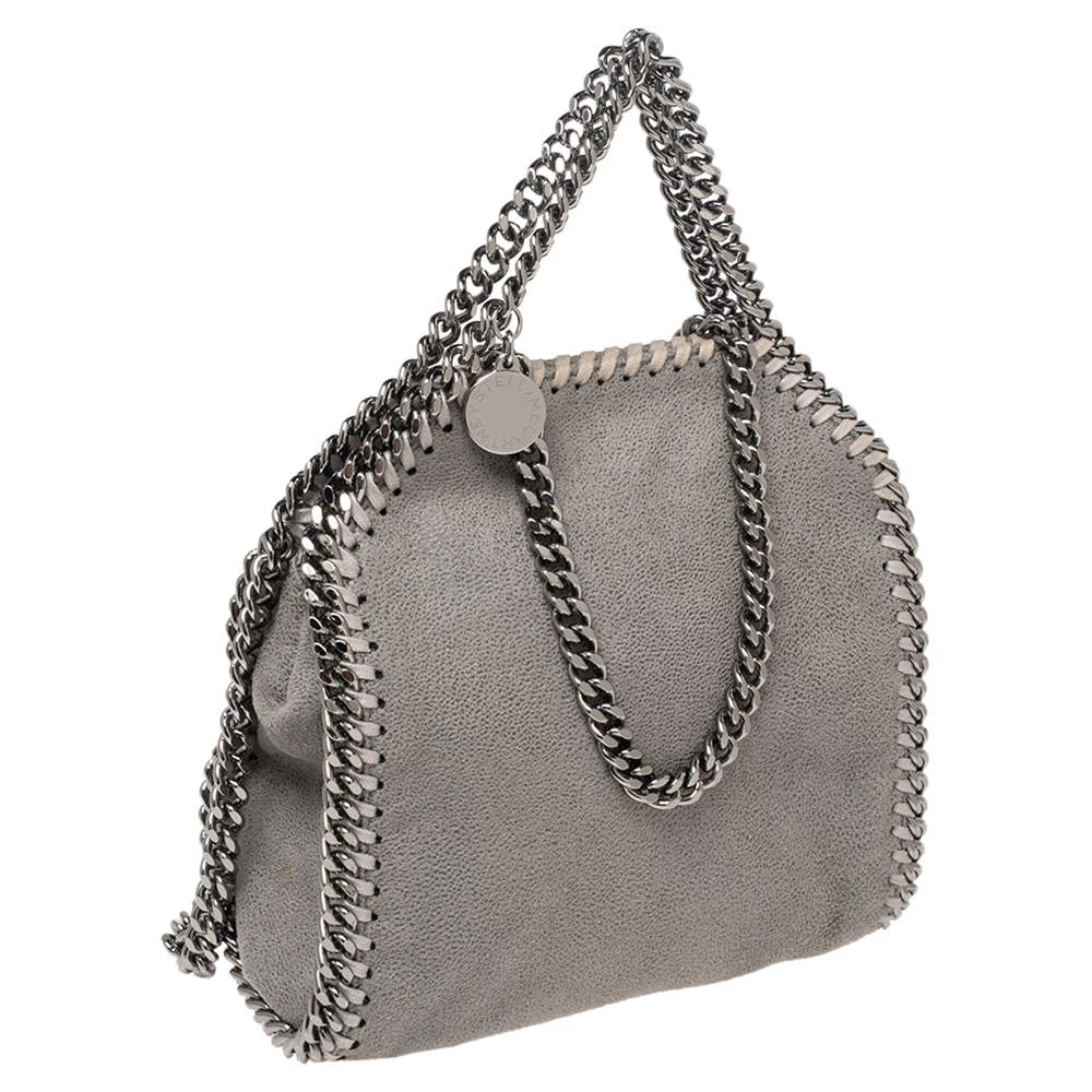 Stella McCartney Grey Faux Suede Tiny Falabella Shoulder Bag For Women 5 Stella McCartney Grey Faux Suede Tiny Falabella Shoulder Bag For Women - Image 3