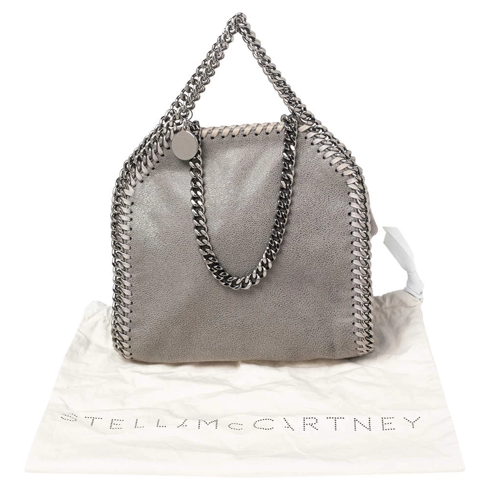 Stella McCartney Grey Faux Suede Tiny Falabella Shoulder Bag For Women 11 Stella McCartney Grey Faux Suede Tiny Falabella Shoulder Bag For Women - Image 9