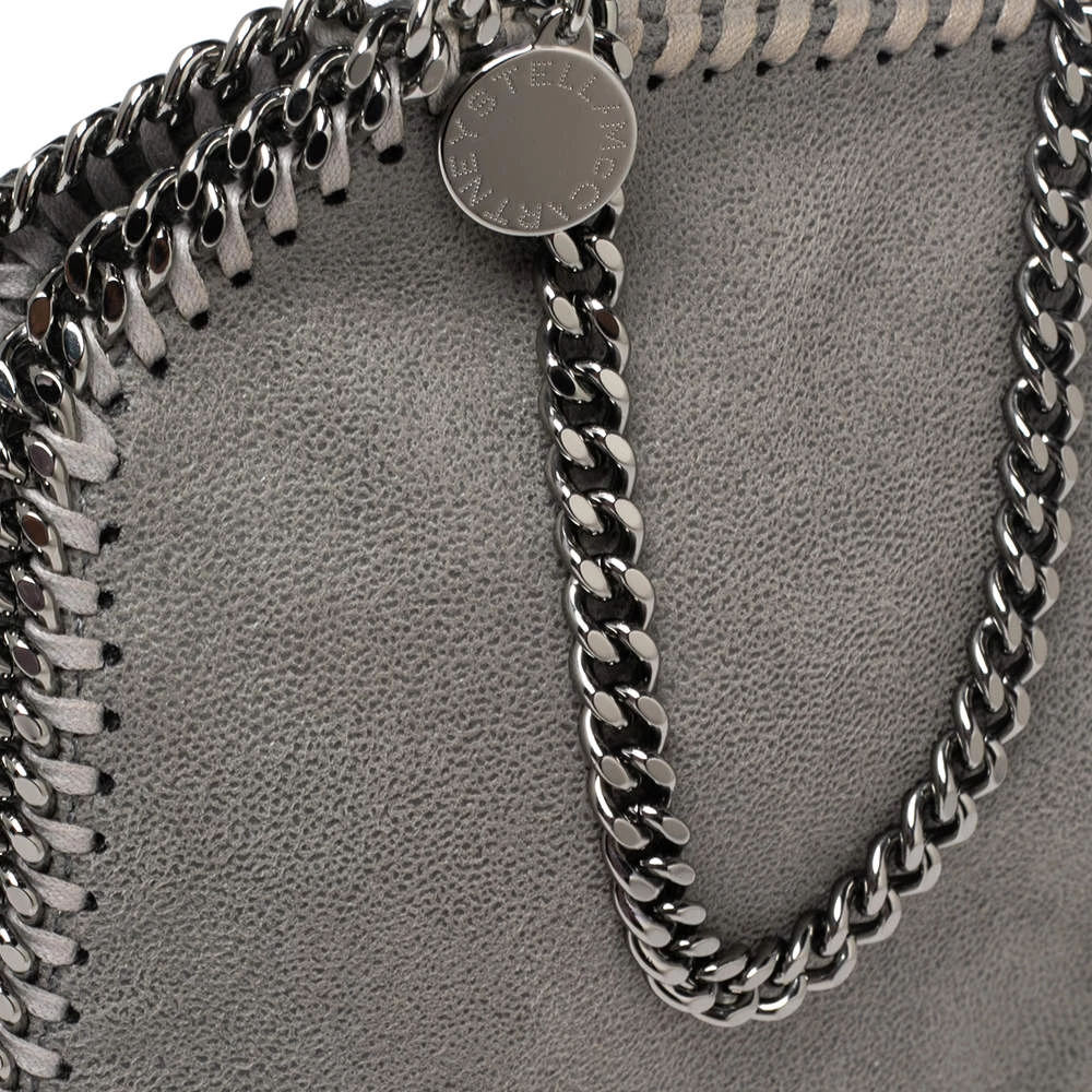 Stella McCartney Grey Faux Suede Tiny Falabella Shoulder Bag For Women 7 Stella McCartney Grey Faux Suede Tiny Falabella Shoulder Bag For Women - Image 5