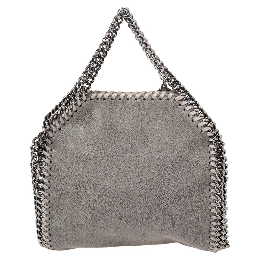 Stella McCartney Grey Faux Suede Tiny Falabella Shoulder Bag For Women 6 Stella McCartney Grey Faux Suede Tiny Falabella Shoulder Bag For Women - Image 4