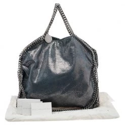 Stella McCartney Blue/Silver Laminated Faux Suede Small Falabella Tote For Women -Stella McCartney Sales luxury women stella mccartney used handbags p549909 002