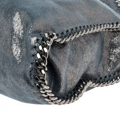 Stella McCartney Blue/Silver Laminated Faux Suede Small Falabella Tote For Women -Stella McCartney Sales luxury women stella mccartney used handbags p549909 009