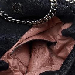 Stella McCartney Black Faux Leather Tiny Falabella Shoulder Bag For Women -Stella McCartney Sales luxury women stella mccartney used handbags p550061 011