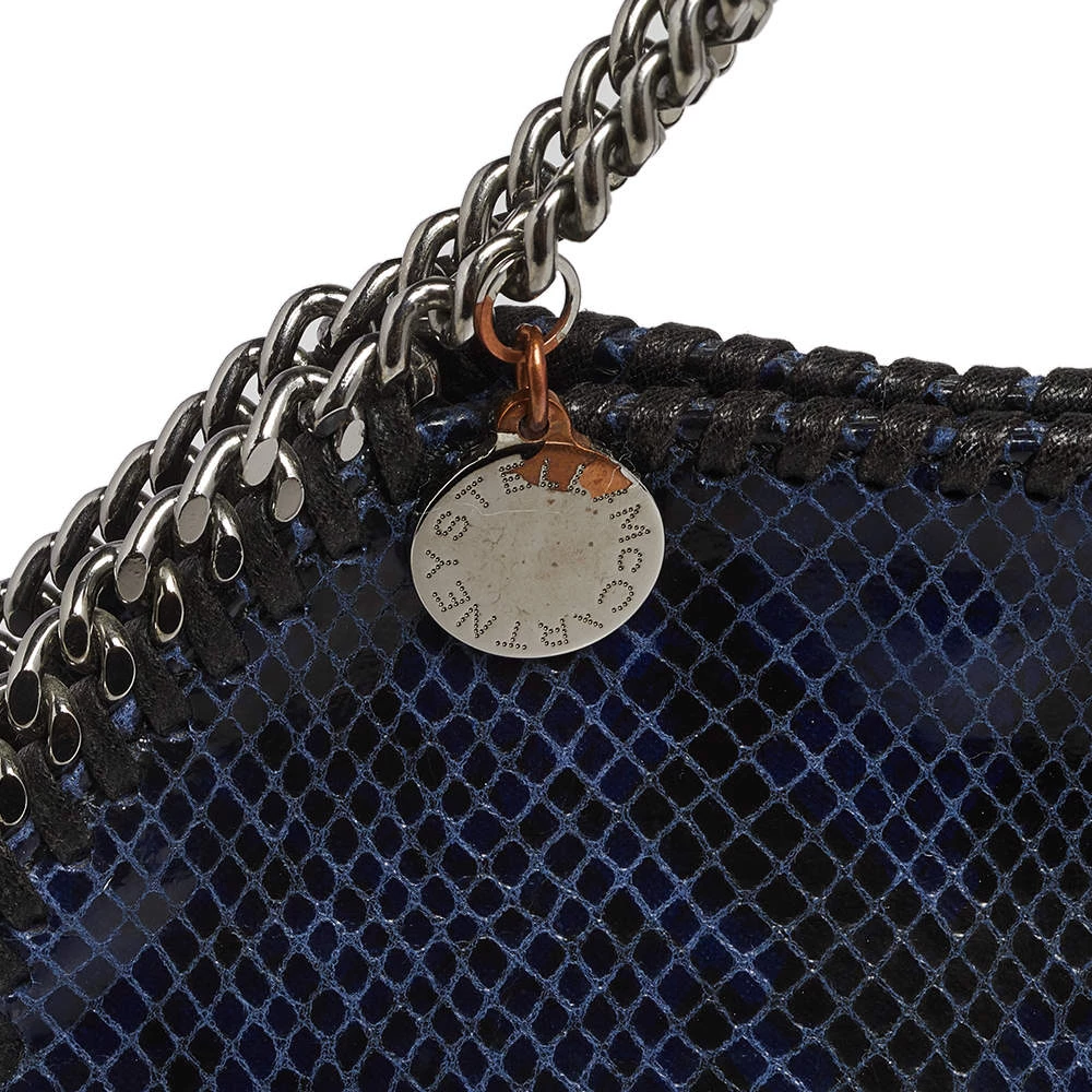 Stella McCartney Black/Blue Faux Snakeskin Leather Tiny Falabella Tote For Women 7 Stella McCartney Black/Blue Faux Snakeskin Leather Tiny Falabella Tote For Women - Image 5