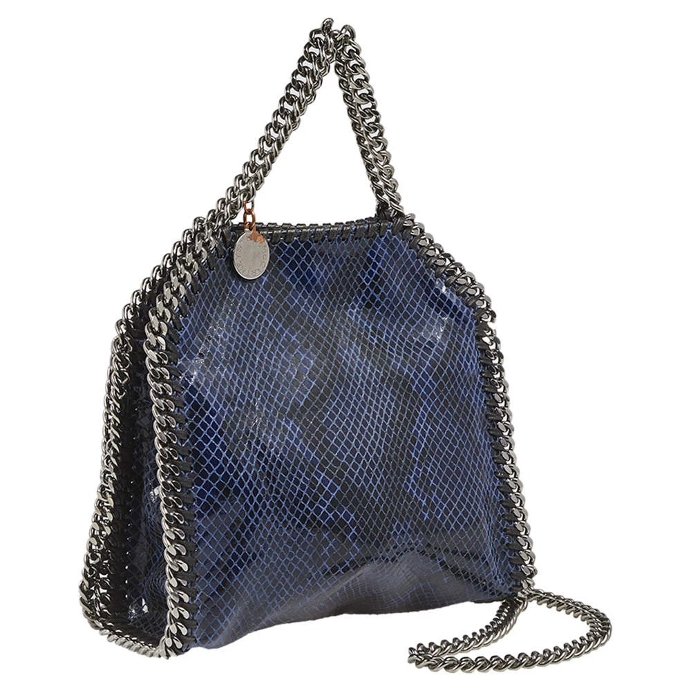 Stella McCartney Black/Blue Faux Snakeskin Leather Tiny Falabella Tote For Women 5 Stella McCartney Black/Blue Faux Snakeskin Leather Tiny Falabella Tote For Women - Image 3