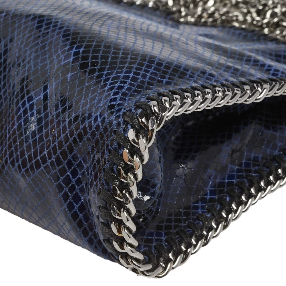 Stella McCartney Black/Blue Faux Snakeskin Leather Tiny Falabella Tote For Women 12 Stella McCartney Black/Blue Faux Snakeskin Leather Tiny Falabella Tote For Women - Image 10