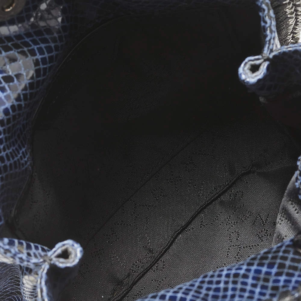 Stella McCartney Black/Blue Faux Snakeskin Leather Tiny Falabella Tote For Women 9 Stella McCartney Black/Blue Faux Snakeskin Leather Tiny Falabella Tote For Women - Image 7