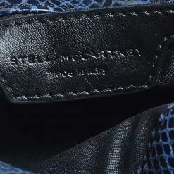 Stella McCartney Black/Blue Faux Snakeskin Leather Tiny Falabella Tote For Women 20 Stella McCartney Black/Blue Faux Snakeskin Leather Tiny Falabella Tote For Women -Stella McCartney Sales luxury women stella mccartney used handbags p554908 012