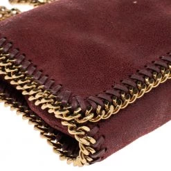 Stella McCartney Dark Red Faux Suede Falabella Flap Shoulder Bag For Women -Stella McCartney Sales luxury women stella mccartney used handbags p554910 004