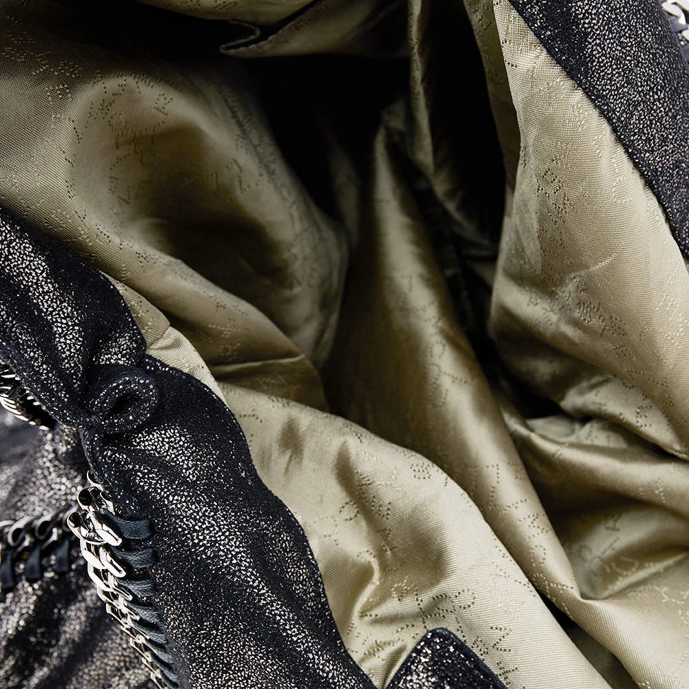 Stella McCartney Black Shimmering Faux Suede Large Falabella Tote For Women 9 Stella McCartney Black Shimmering Faux Suede Large Falabella Tote For Women - Image 7