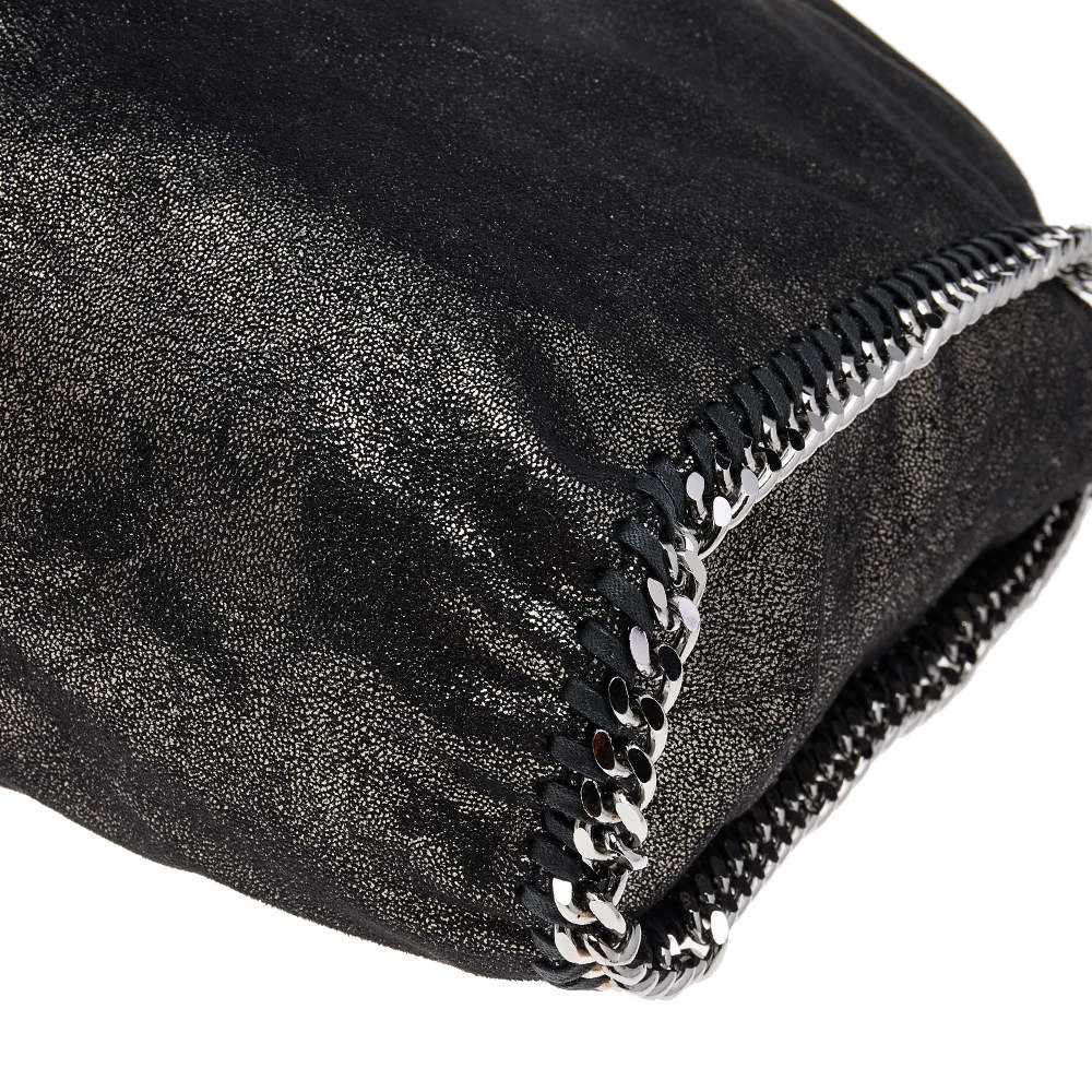 Stella McCartney Black Shimmering Faux Suede Large Falabella Tote For Women 13 Stella McCartney Black Shimmering Faux Suede Large Falabella Tote For Women - Image 11
