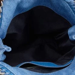 Stella McCartney Blue Denim Tiger Embroidered Mini Falabella Tote For Women -Stella McCartney Sales luxury women stella mccartney used handbags p556195 003