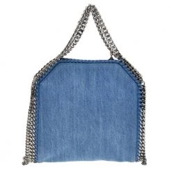 Stella McCartney Blue Denim Tiger Embroidered Mini Falabella Tote For Women -Stella McCartney Sales luxury women stella mccartney used handbags p556195 009