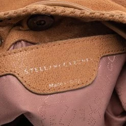 Stella McCartney Brown Faux Suede Falabella Drawstring Bucket Bag For Women -Stella McCartney Sales luxury women stella mccartney used handbags p560602 003