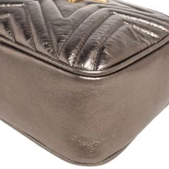 Stella McCartney Metallic Olive Green Quilted Faux Leather Stella Star Crossbody Bag For Women -Stella McCartney Sales luxury women stella mccartney used handbags p561591 002