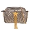 Stella McCartney Metallic Olive Green Quilted Faux Leather Stella Star Crossbody Bag For Women -Stella McCartney Sales luxury women stella mccartney used handbags p561591 007